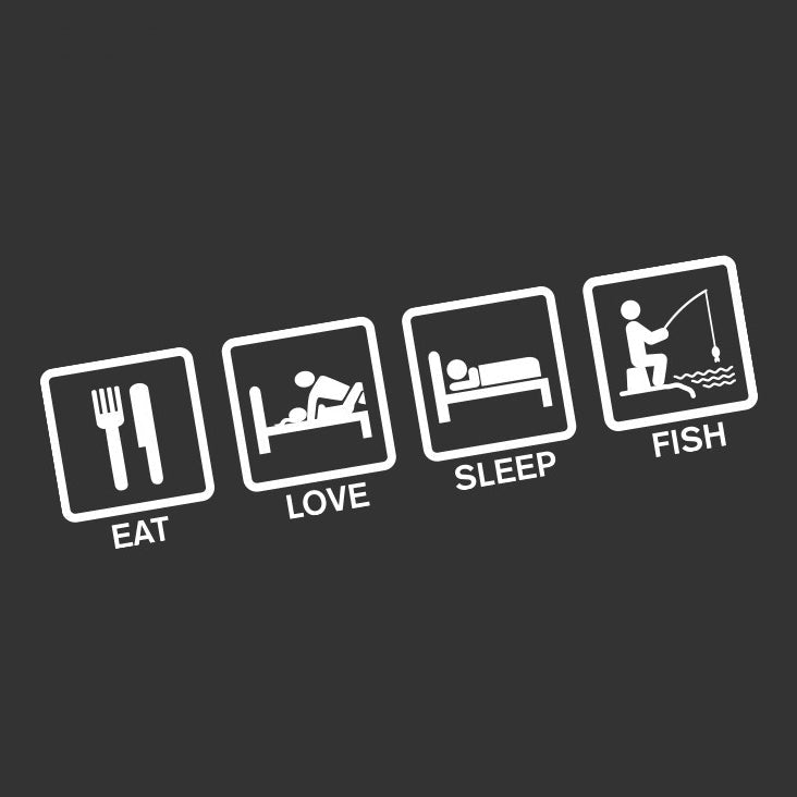 Eat Sleep Fish Fishing Theme Sticker