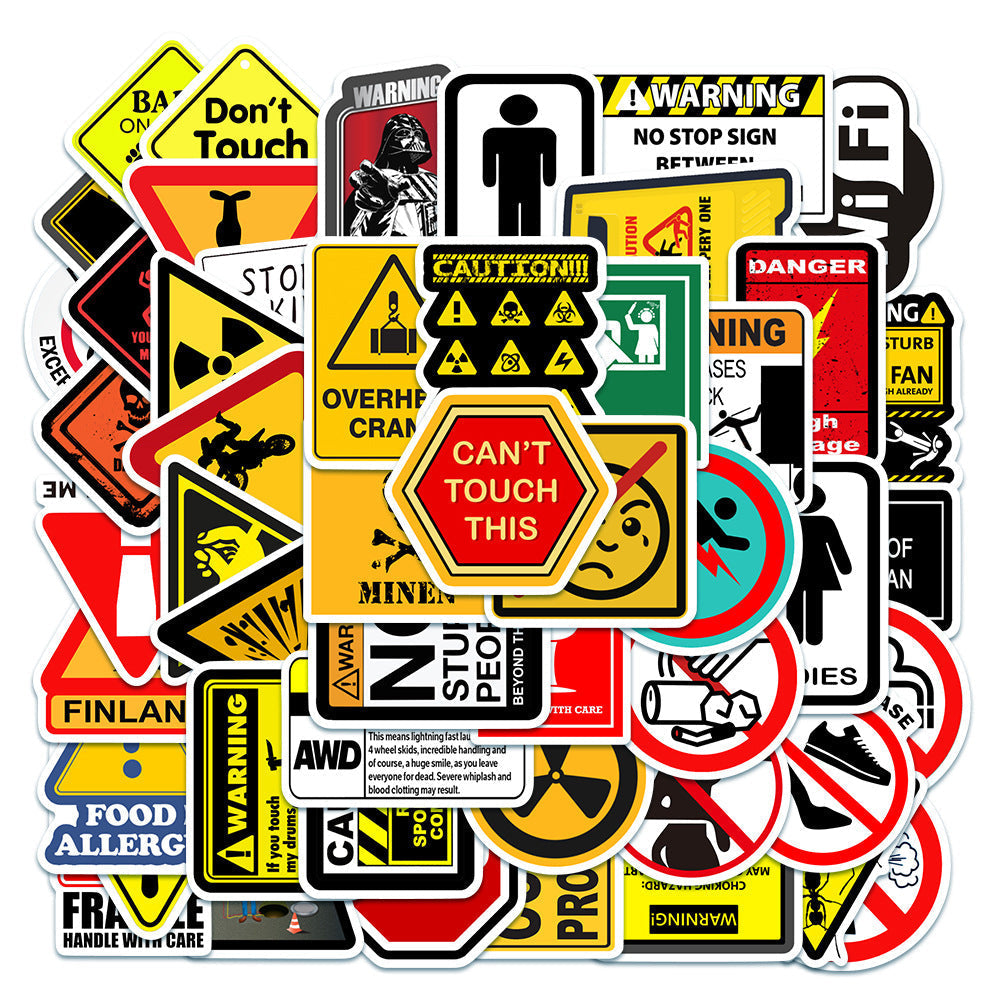 Warning sign luggage sticker