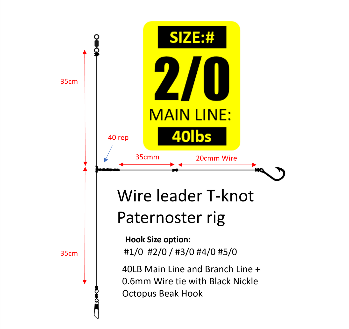 RigRanger T-knot wire leader Paternoster rig