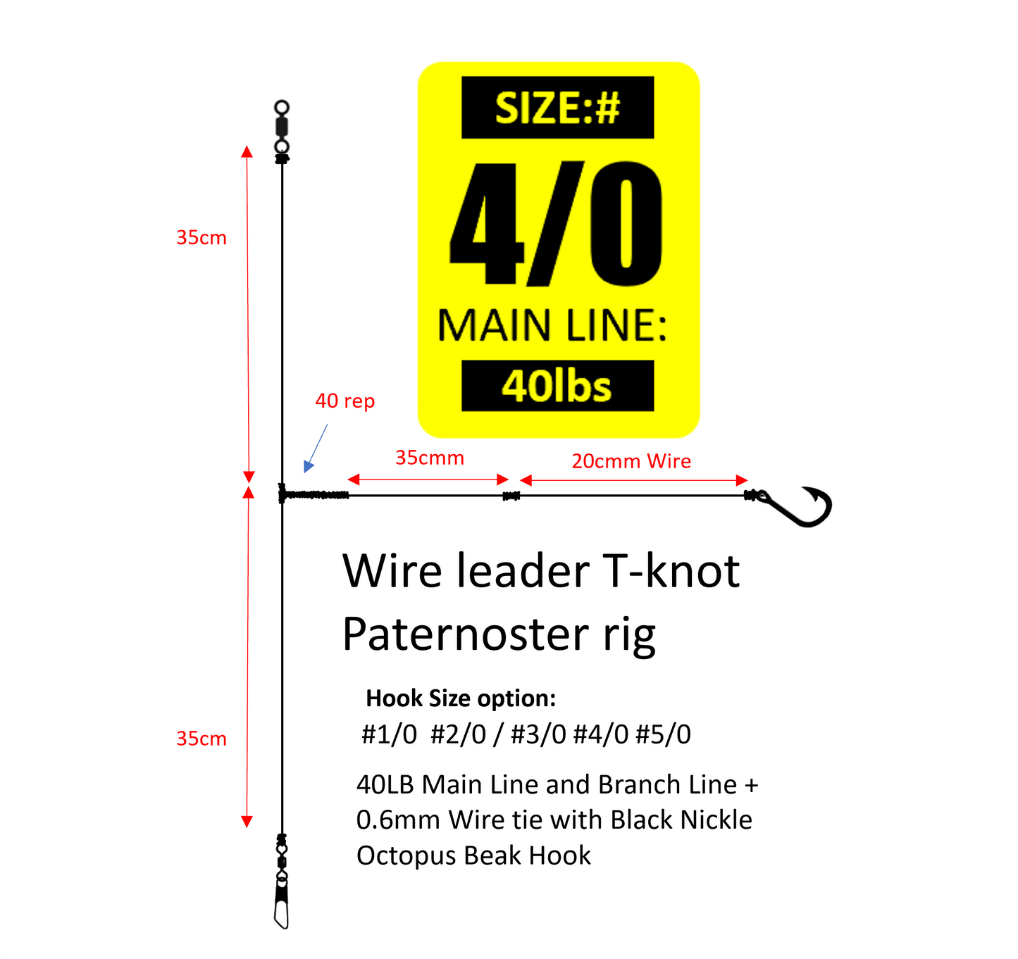 RigRanger T-knot wire leader Paternoster rig