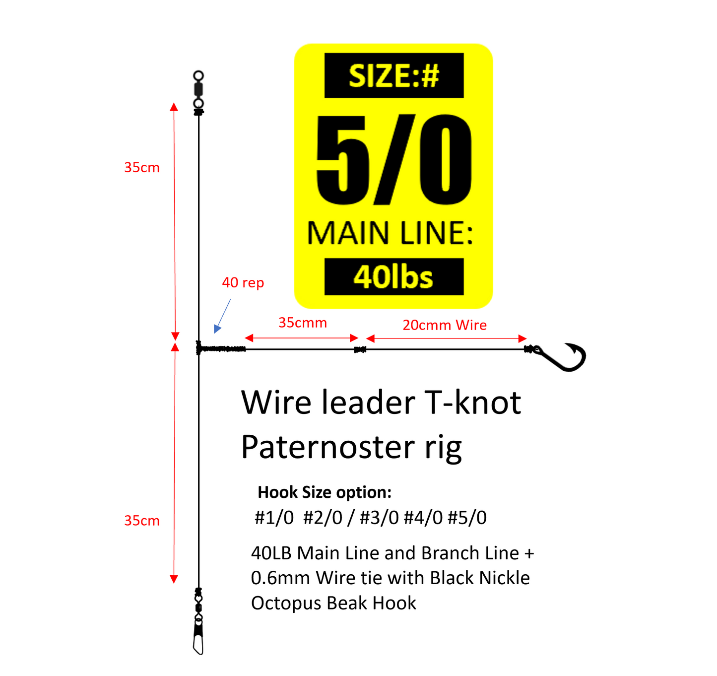 RigRanger T-knot wire leader Paternoster rig