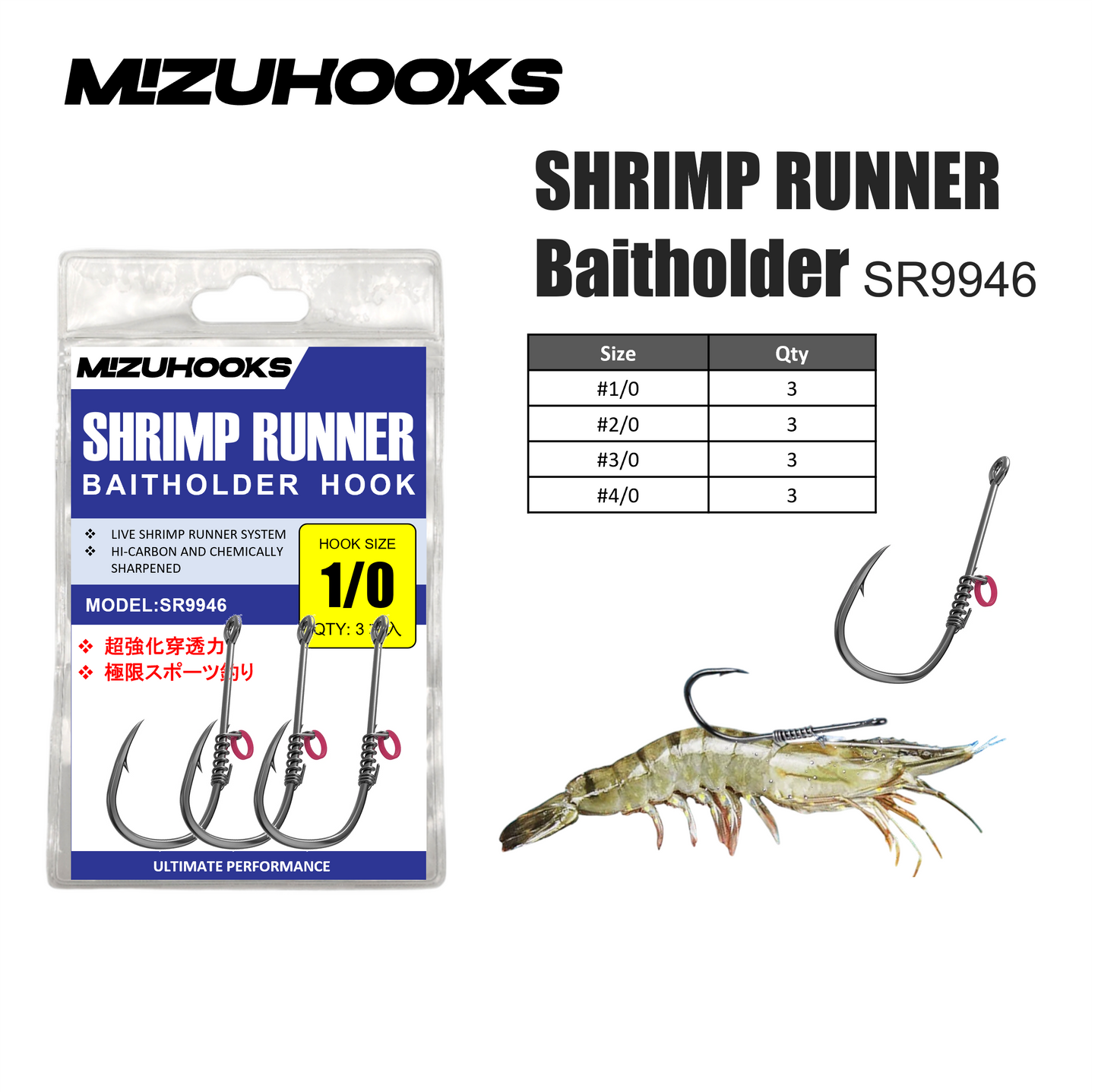 Mizuhooks Shrimp Runner Baitholder SR9946