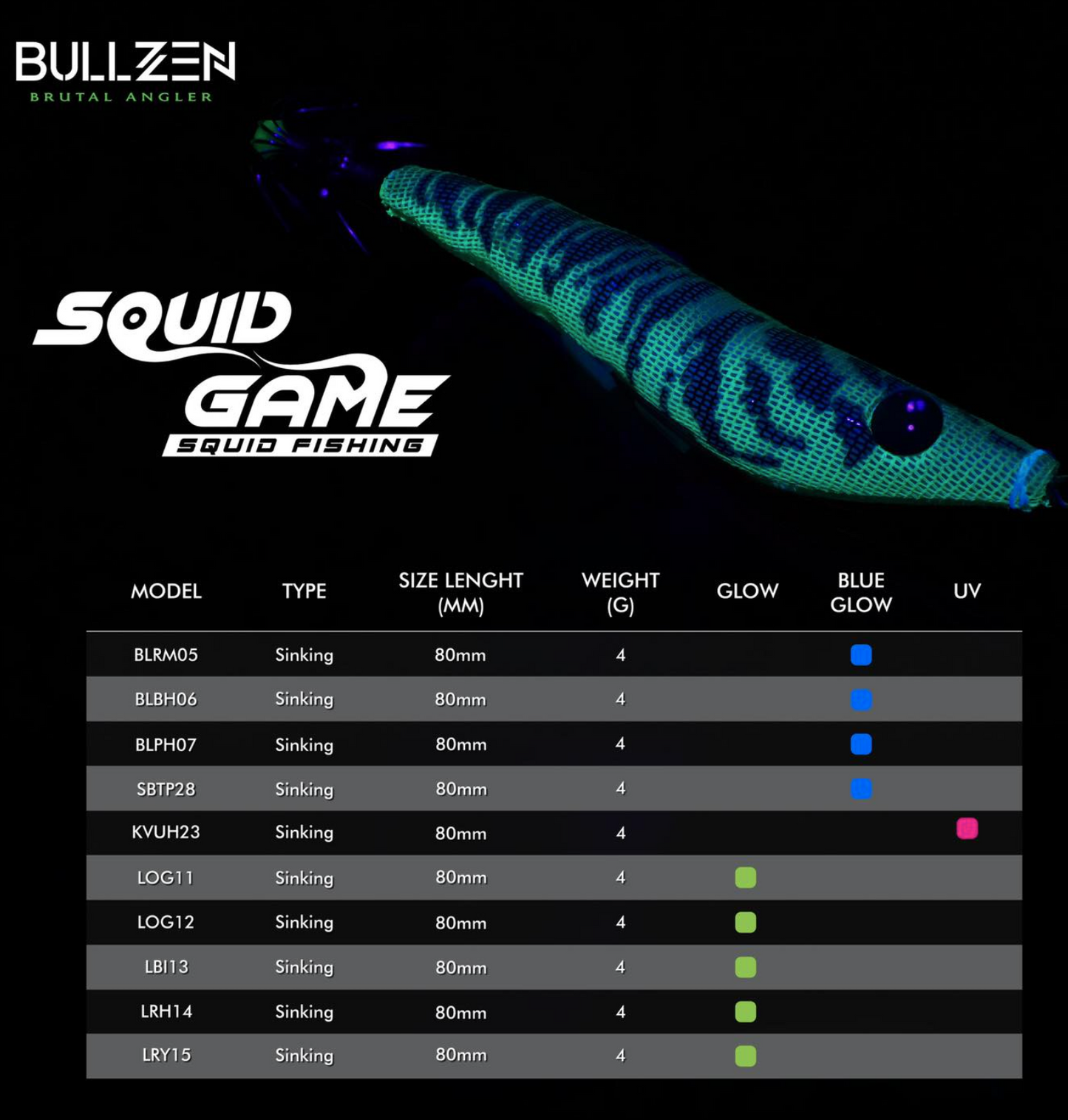 Bullzen Squid Game Ultra Squid Hook 80mm