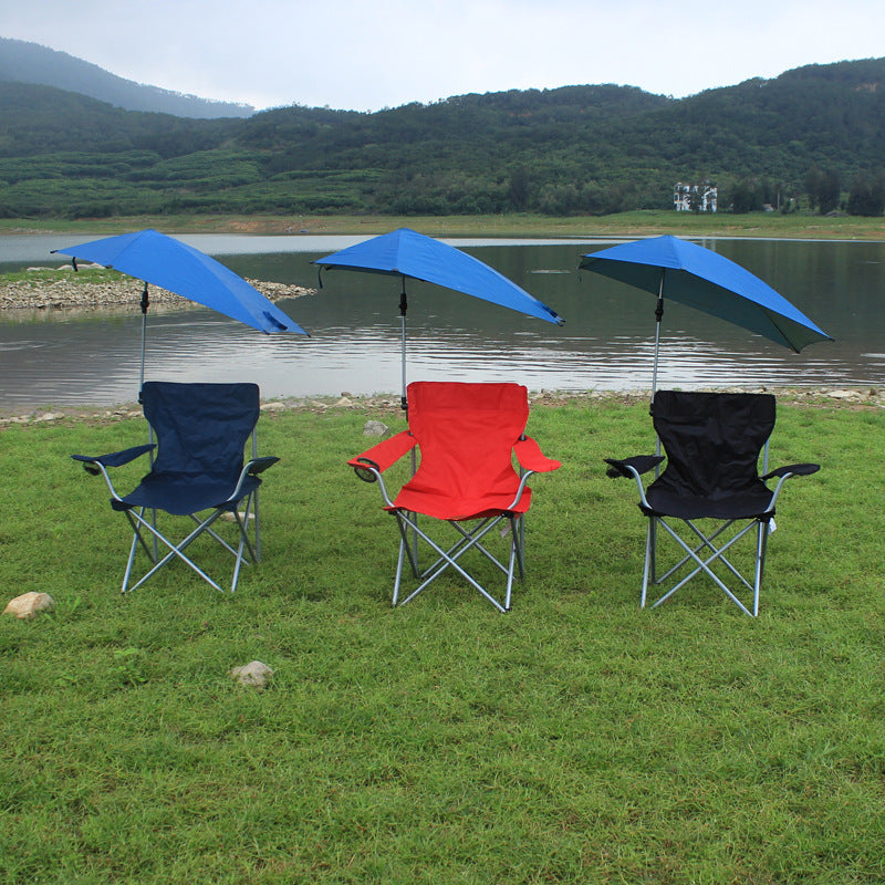 Outdoor folding chair with umbrella