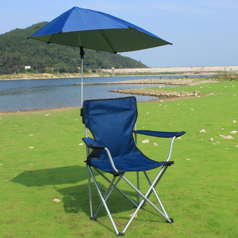 Outdoor folding chair with umbrella
