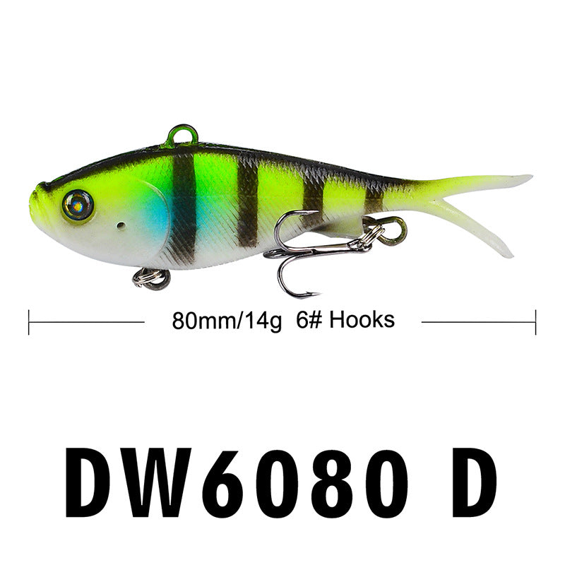 Rubber fish with lead fishing lure DW6080