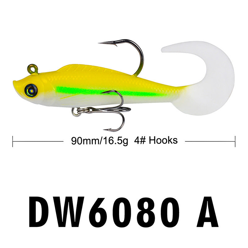 Rubber fish with lead fishing lure DW6080