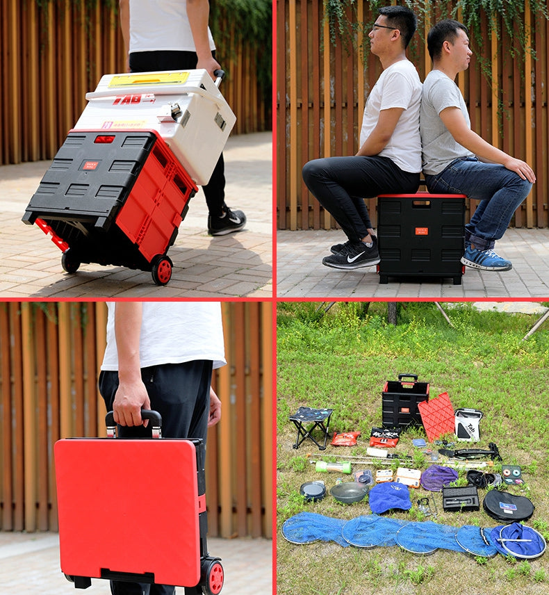 Foldable Basket Trolley Cart