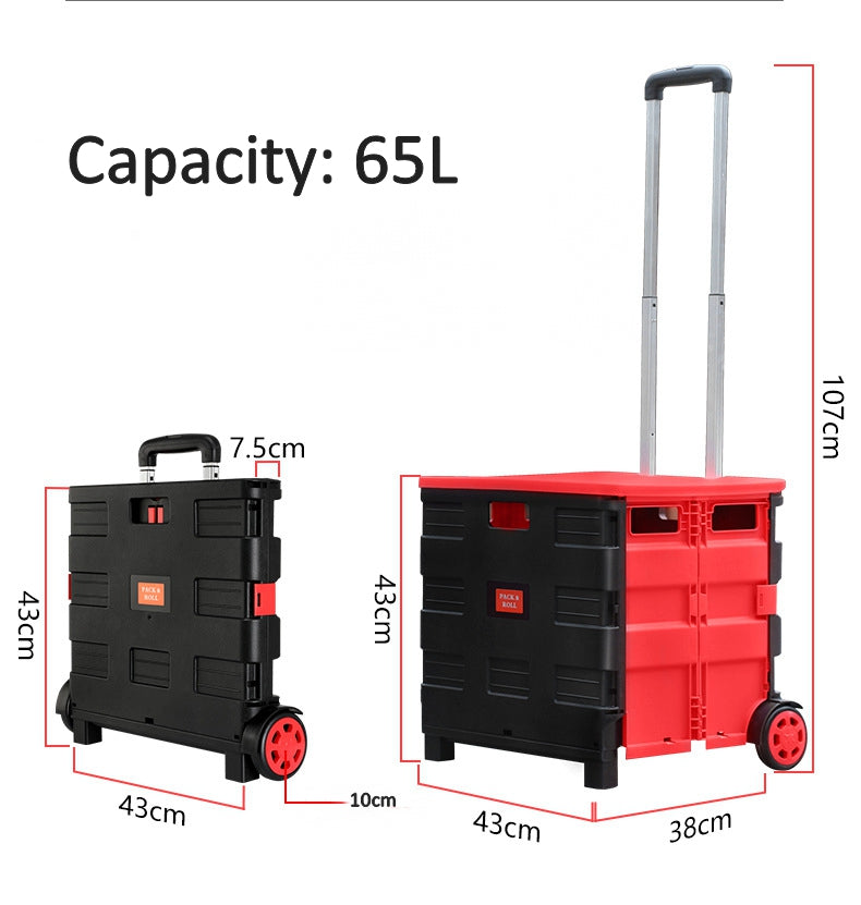 Foldable Basket Trolley Cart