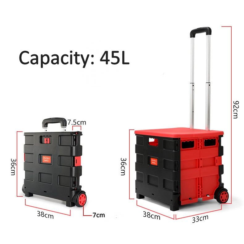 Foldable Basket Trolley Cart