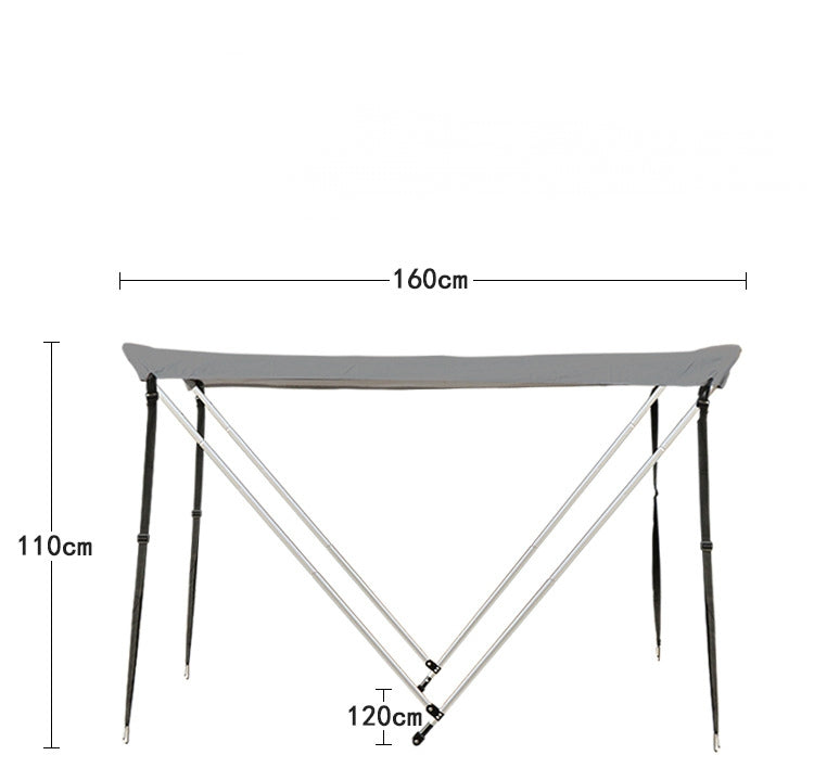 Inflatable boat canopy bimini top