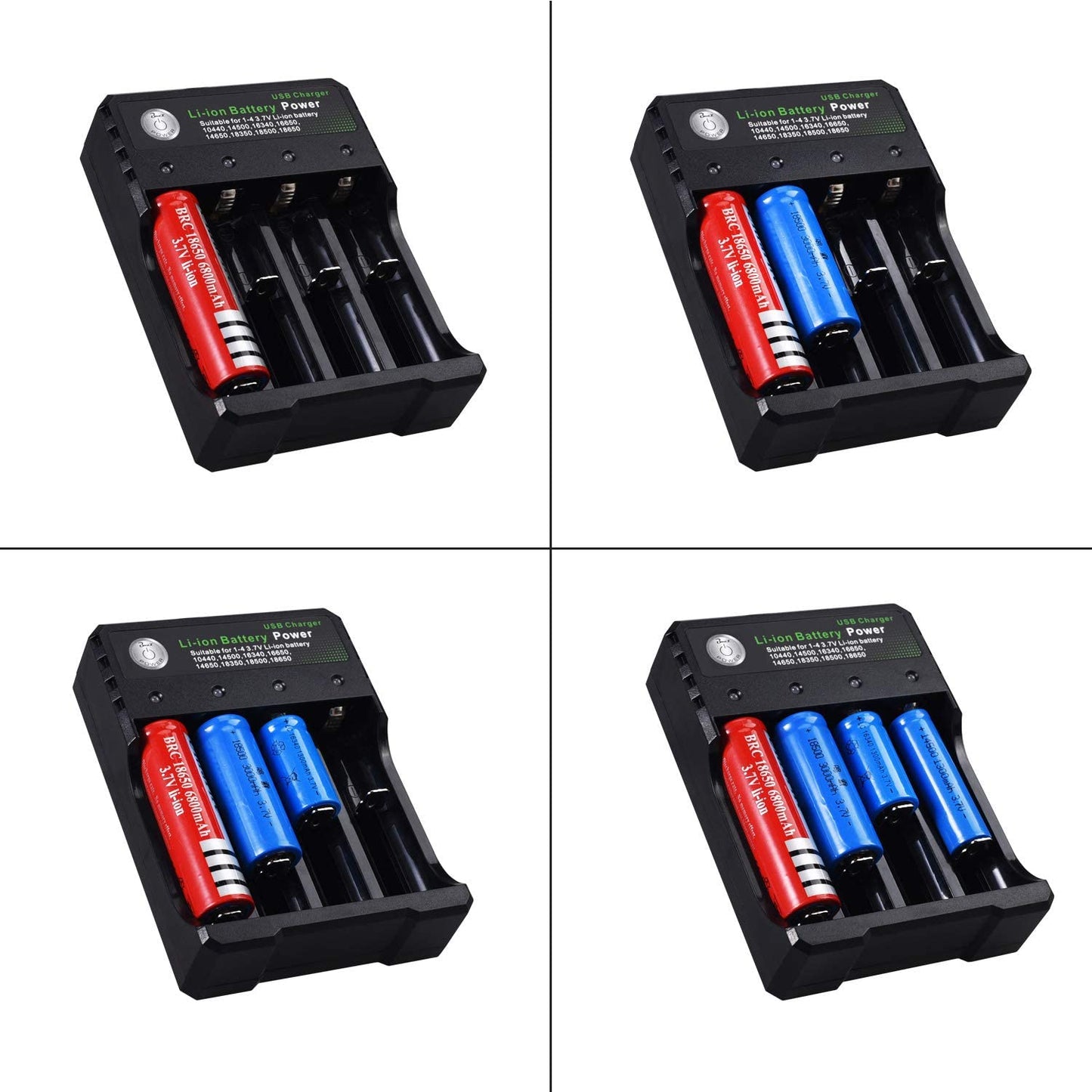4 Bay Universal 3.7v Lithium Li-ion Battery Charger