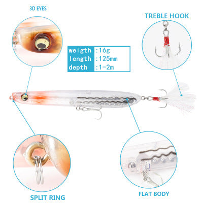 Top water pencil fishing lure PE002