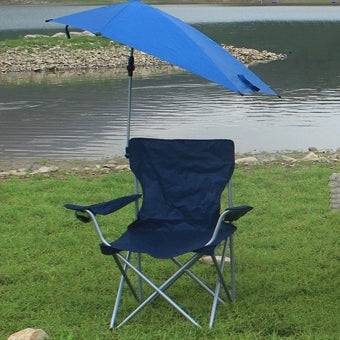 Outdoor folding chair with umbrella