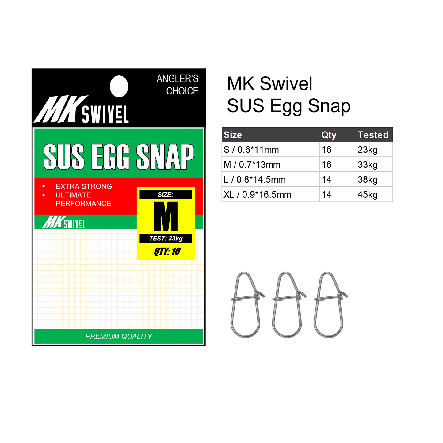 MK Swivel SUS Egg Snap MK018