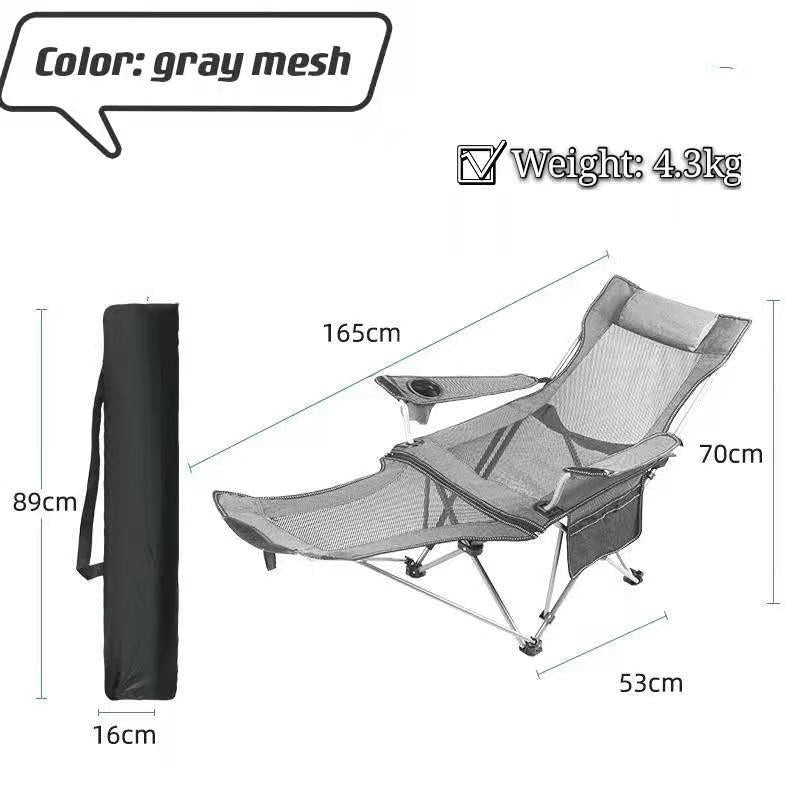 Outdoor folding chair with leg rest