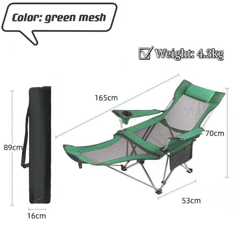 Outdoor folding chair with leg rest