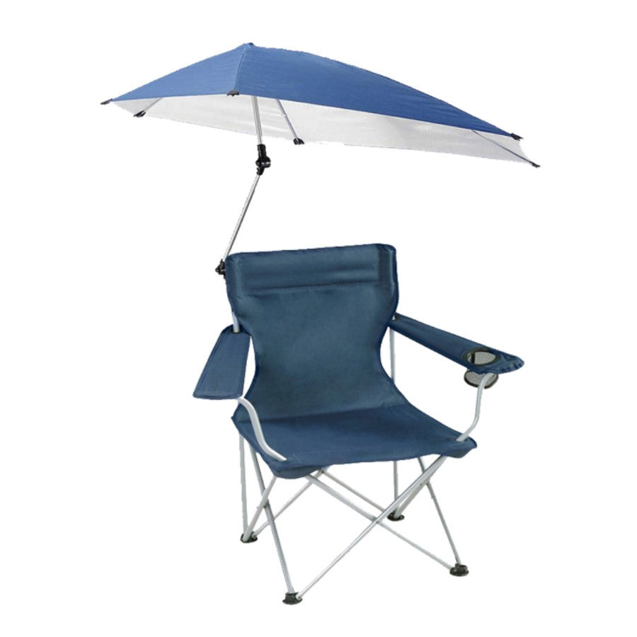 Outdoor folding chair with umbrella