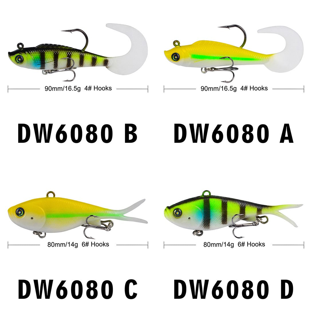 Rubber fish with lead fishing lure DW6080