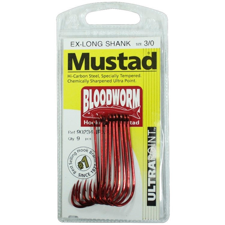 Mustad EX-LONG Shank Bloodworm Hook