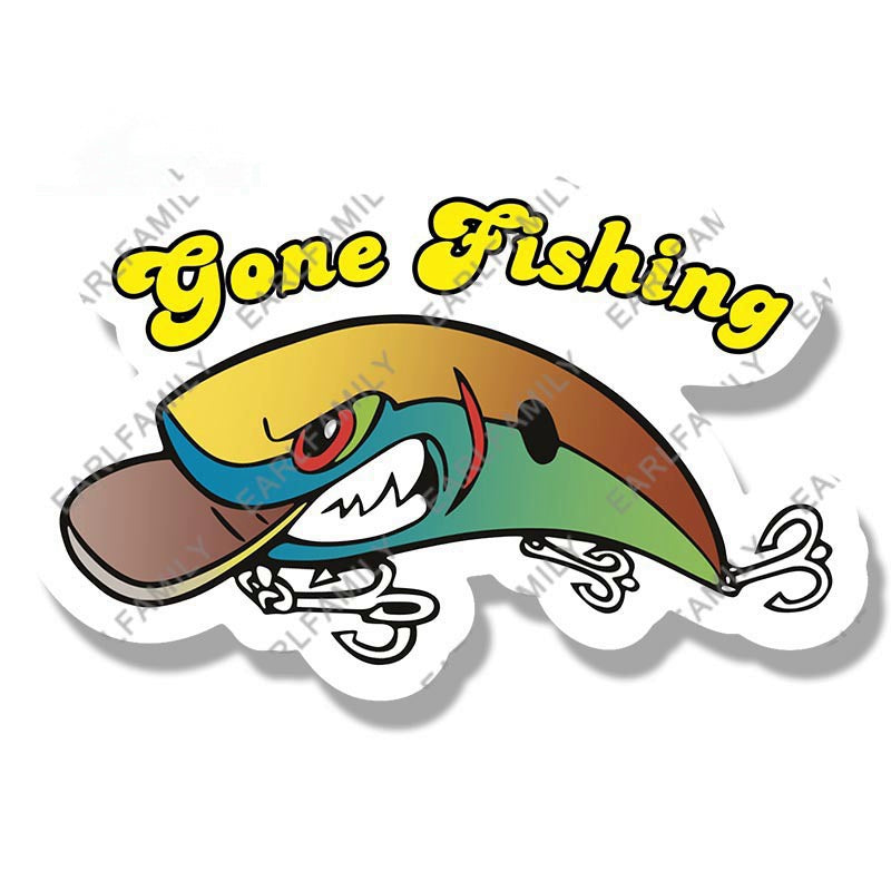 Brown Minnow Fishing Theme Sticker