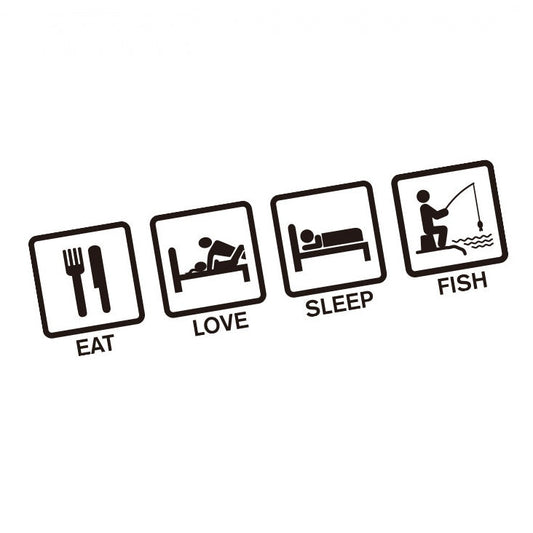 Eat Sleep Fish Fishing Theme Sticker