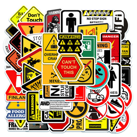 Warning sign luggage sticker