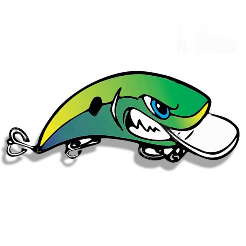 Green Minnow Fishing Theme Sticker