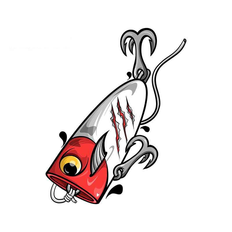 Popper Fishing Theme Sticker