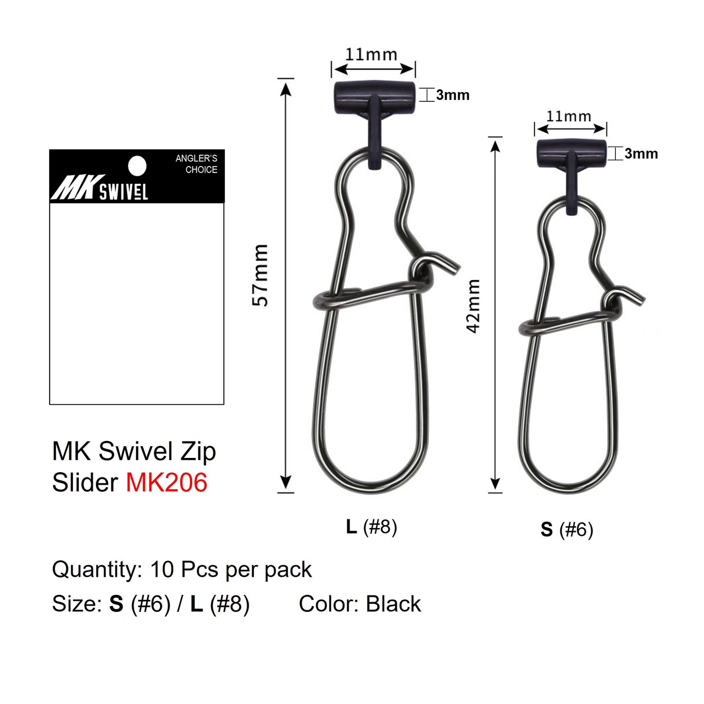 MK Swivel zip slider MK206