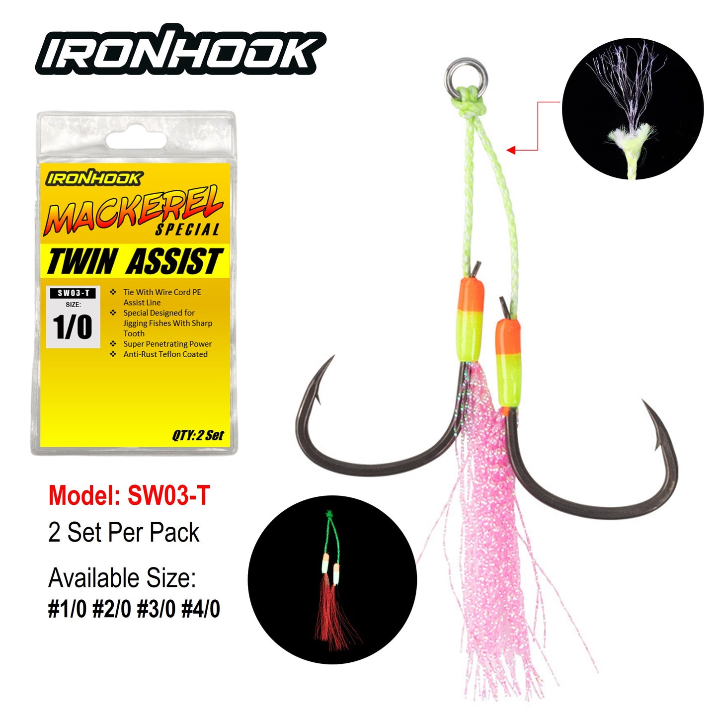 Ironhook Mackerel Special Twin Assist SW03-T