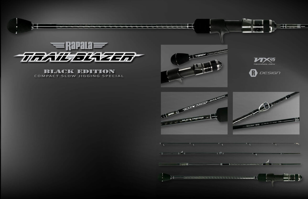Rapala TrailBlazer Black Kaiten Jigging Travel Rod
