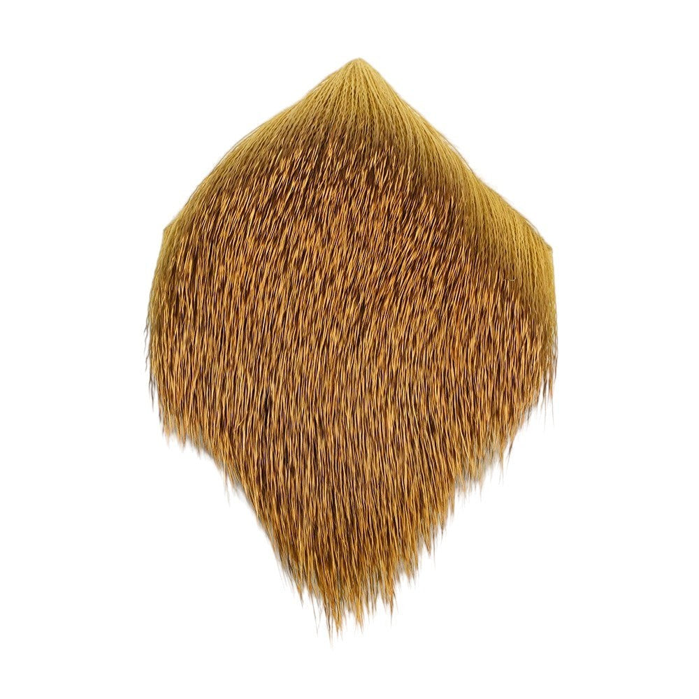WBQ Tackle supplies Superse deer fur fly tying material in golden brown, perfect for nymphs, streamers, and dry flies.