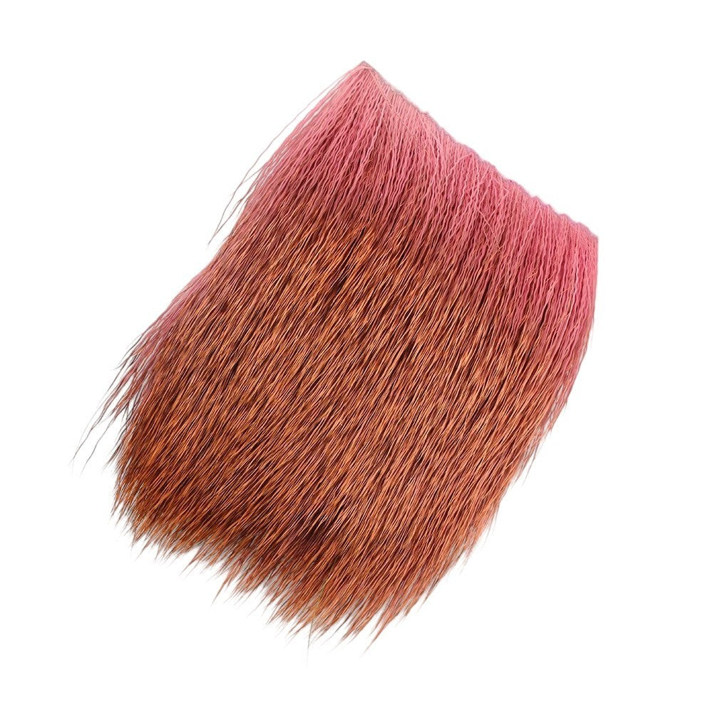 WBQ Tackle supplies pink and brown deer fur fly tying material for nymphs, streamers, and dry flies.