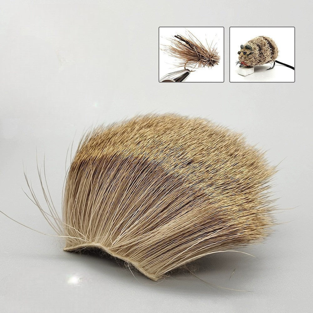 WBQ Tackle supplies natural tan deer fur fly tying material, perfect for nymphs, streamers, and dry flies.