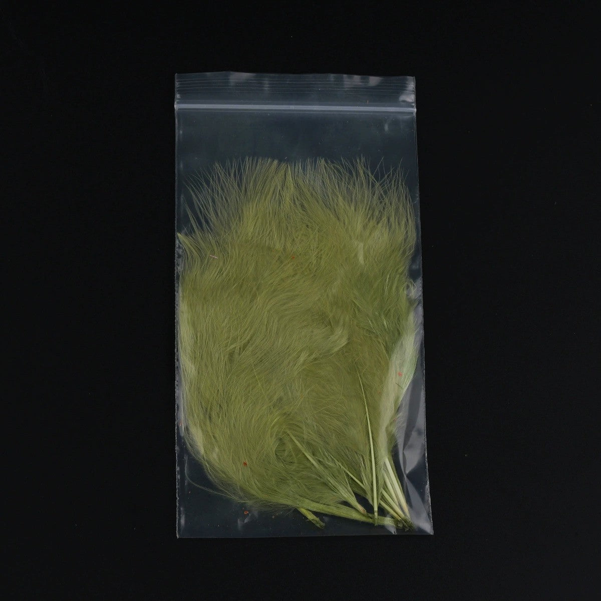 WBQ Tackle supplies Superse MARABOU fly tying feathers in olive green, soft and fluffy texture.