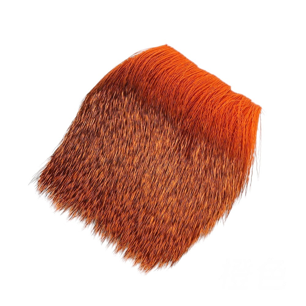 WBQ Tackle supplies orange deer fur fly tying material for nymphs, streamers, and dry flies.