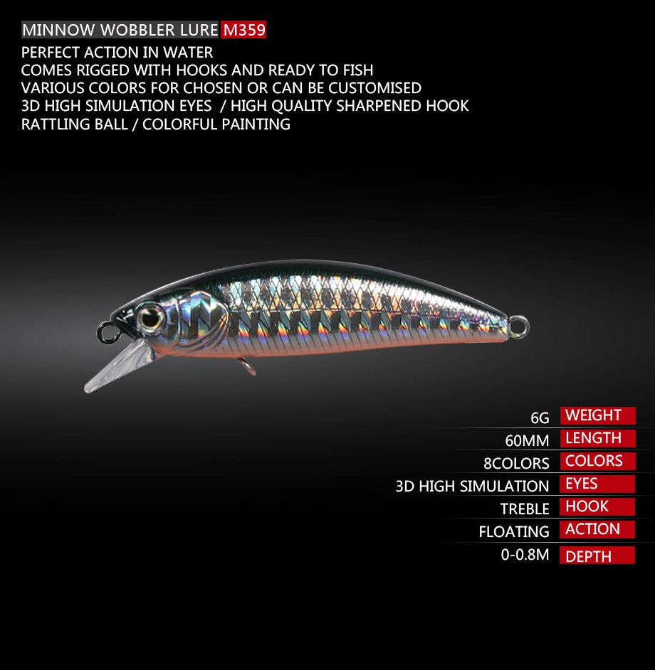 Wobbler minnow fishing lure M359