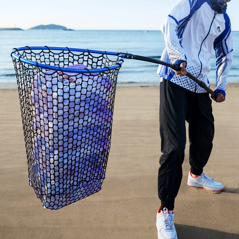 Three section Silicone mesh fish landing net