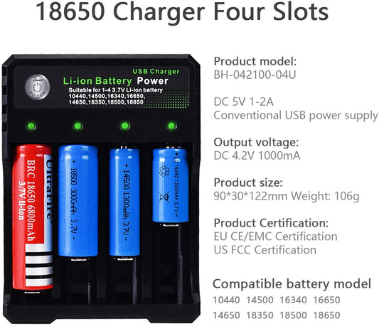 4 Bay Universal 3.7v Lithium Li-ion Battery Charger