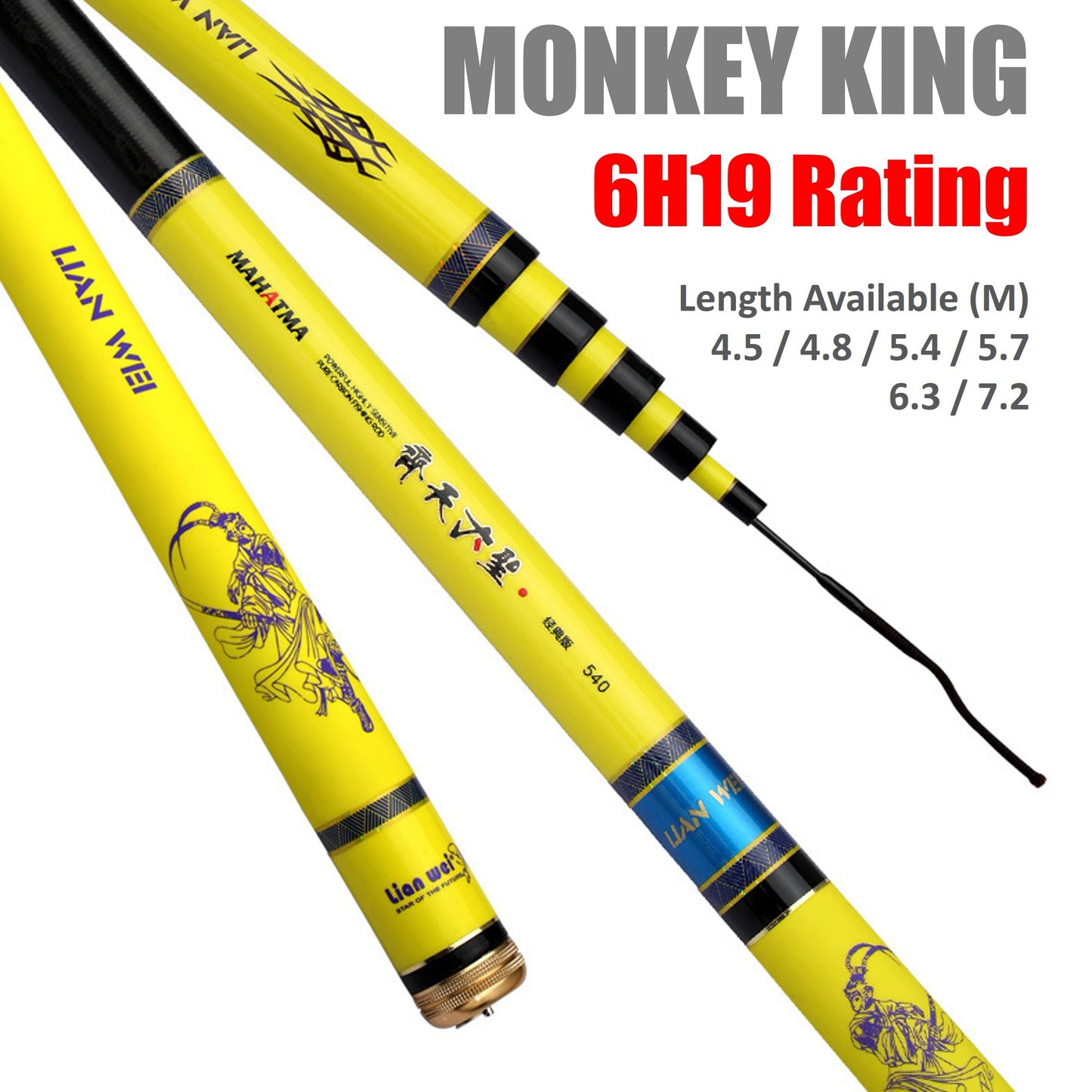 Monkey King Pole Rod 6H19 Rating PR013