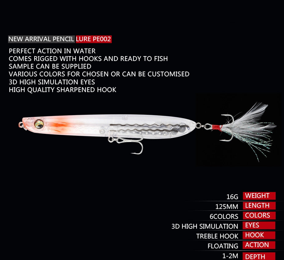 Top water pencil fishing lure PE002