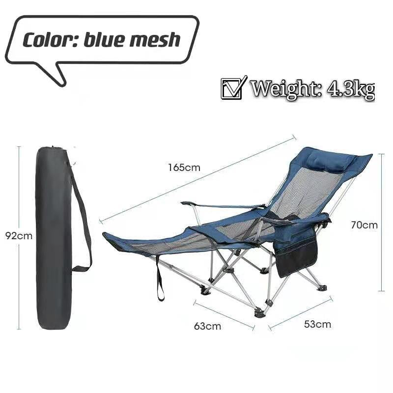 Outdoor folding chair with leg rest