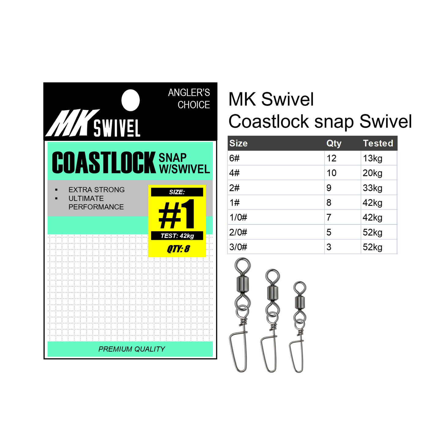 MK Swivel Coastlock snap Swivel MK040