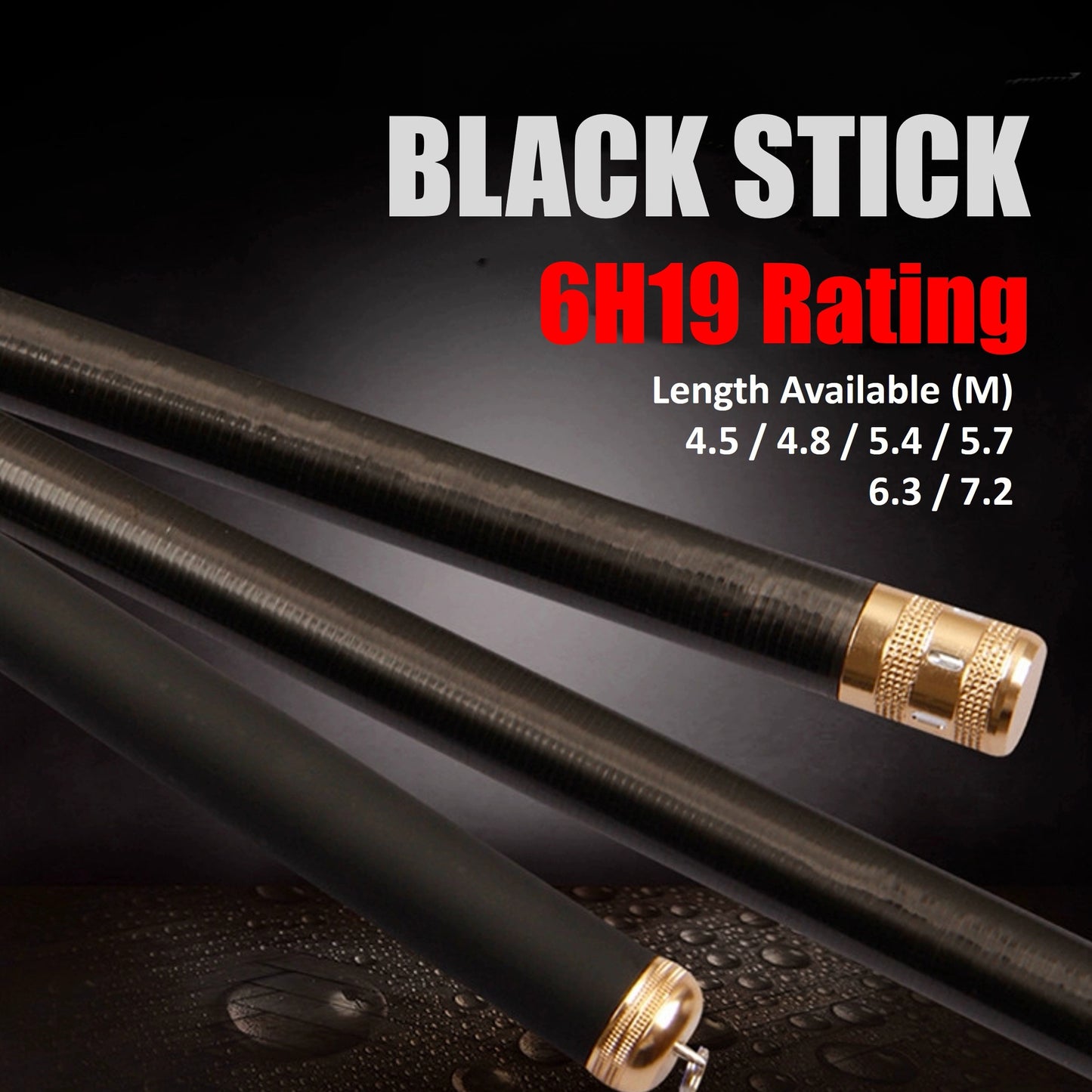 Black Stick Pole Rod 6H19 Rating PR012