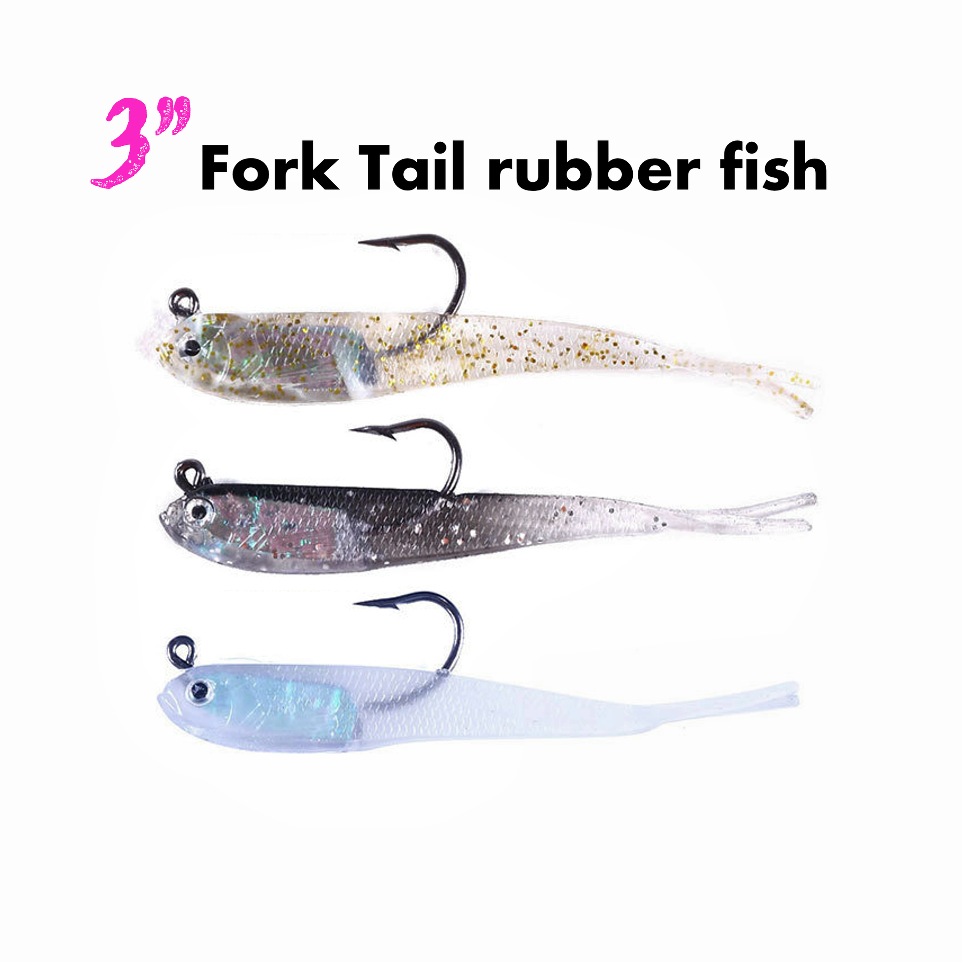 Superse 3 Fork Tail rubber fish – WBQ Tackle supplies
