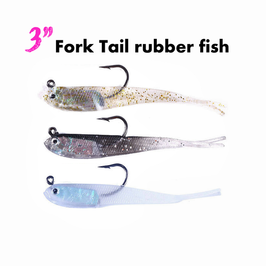 Superse 3" Fork Tail rubber fish